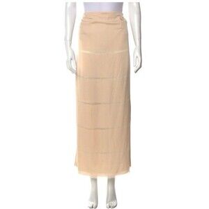 Elizabeth and James Beige Ivory Silk Lined Maxi Skirt Size Sz 6